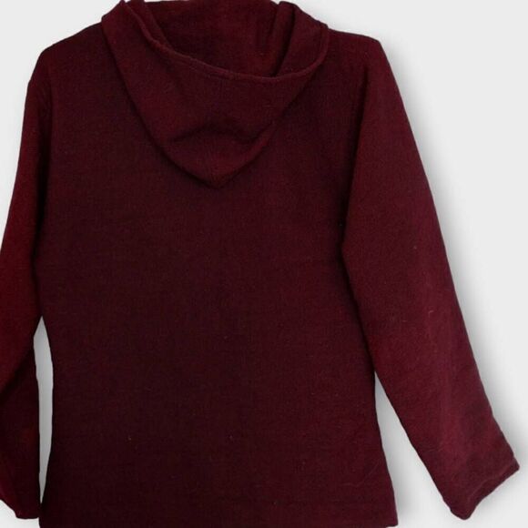 Womens Wool Jacket Sz Medium Hoodie Zip Front Vtg Cabincore Hippie Bohemian Boho - Picture 2 of 11